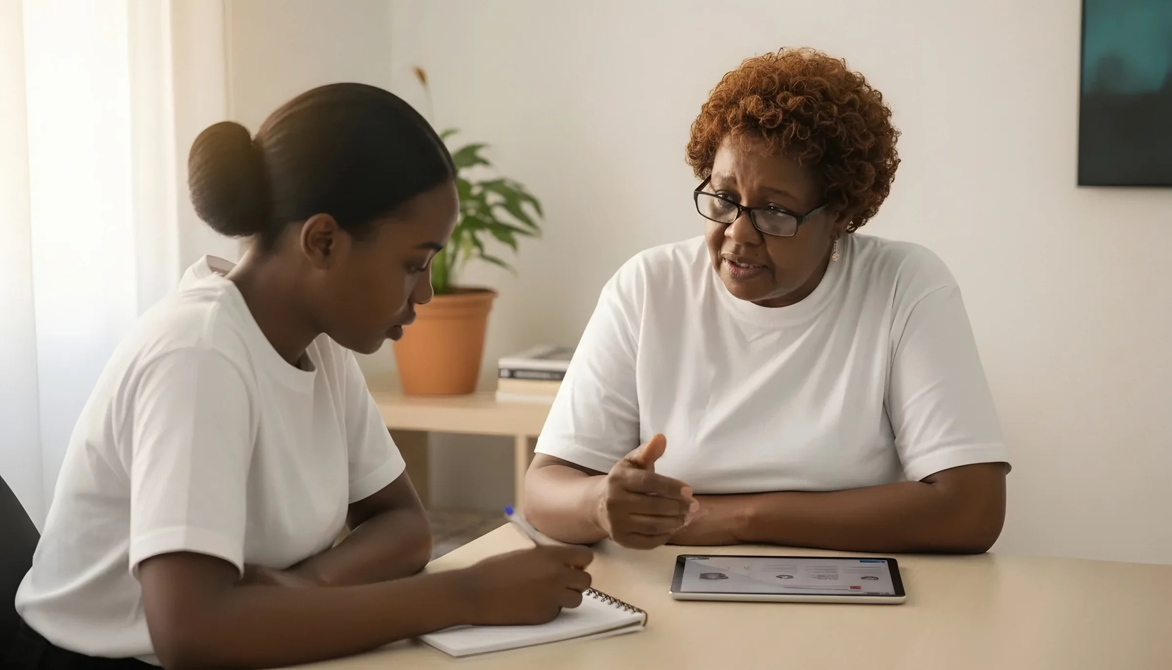 Research360 team member reviewing an application with a network consultant