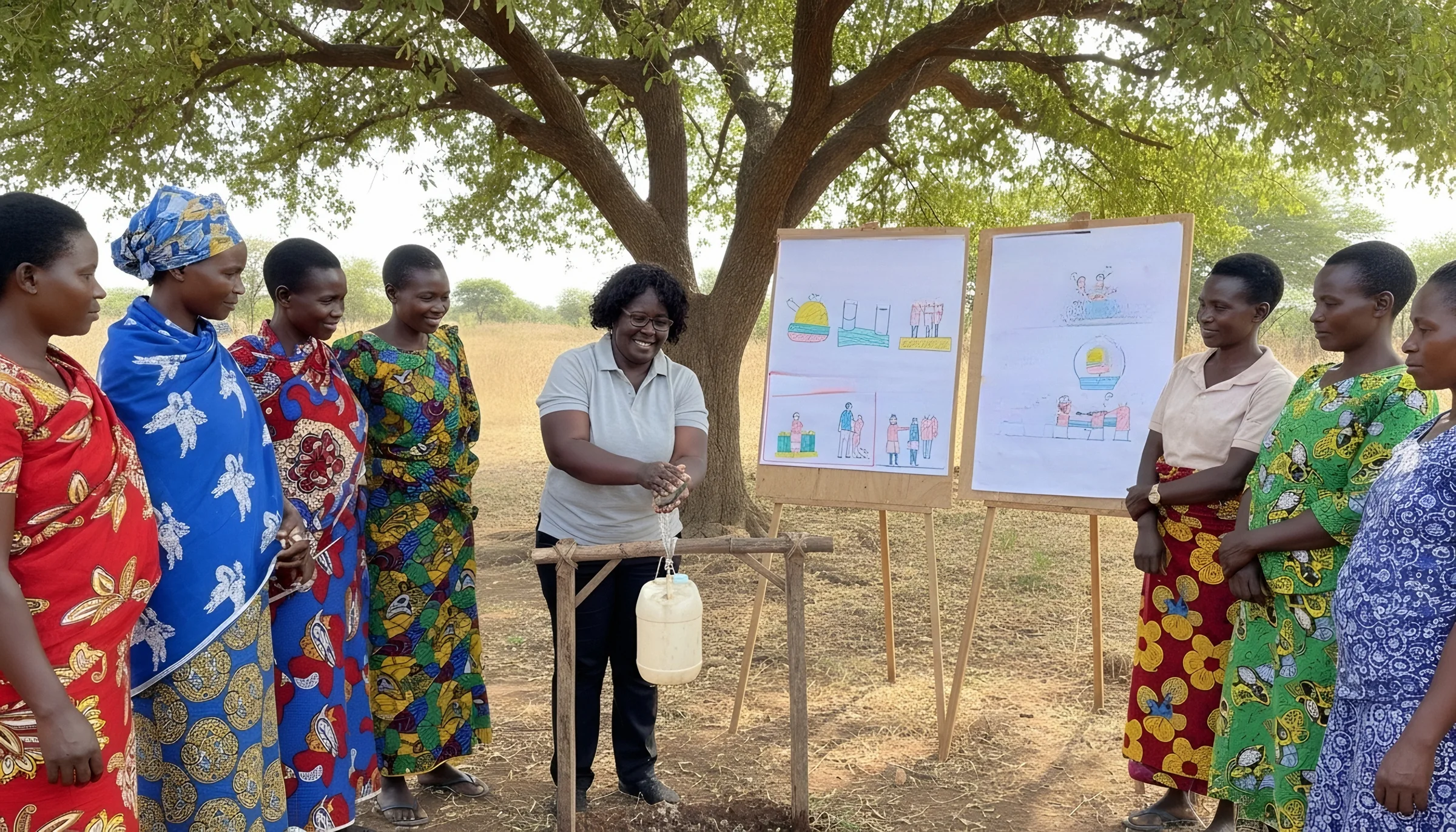 Community health session on handwashing with soap